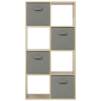 Thumbnail for Oak 8 Cube Open Book Shelf Storage Unit