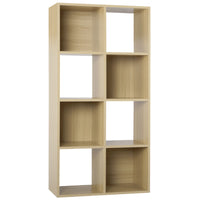 Thumbnail for Oak 8 Cube Open Book Shelf Storage Unit