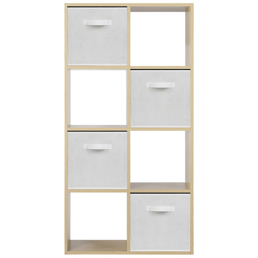 Oak 8 Cube Open Book Shelf Storage Unit