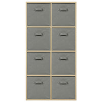 Thumbnail for Oak 8 Cube Open Book Shelf Storage Unit