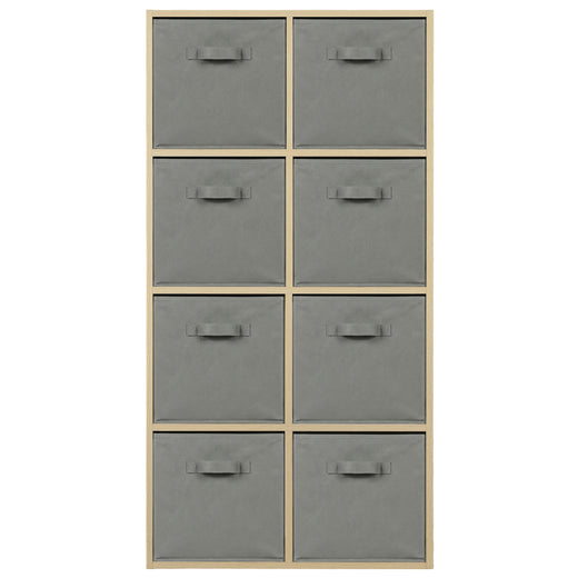 Oak 8 Cube Open Book Shelf Storage Unit