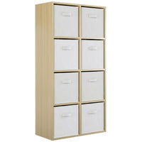 Thumbnail for Oak 8 Cube Open Book Shelf Storage Unit
