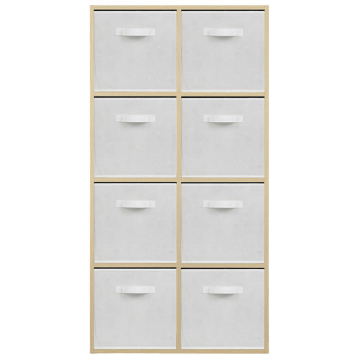 Oak 8 Cube Open Book Shelf Storage Unit