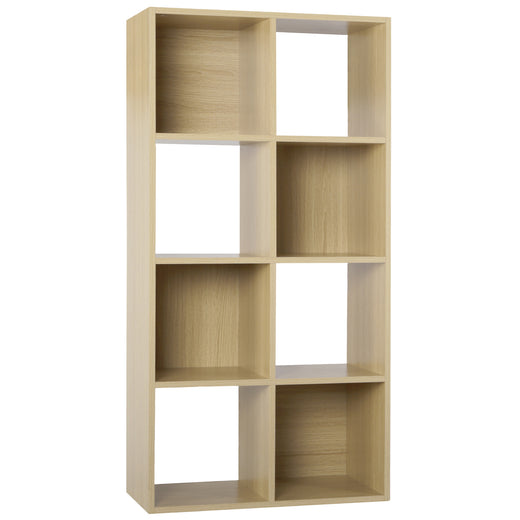 Oak 8 Cube Open Book Shelf Storage Unit