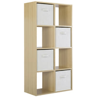 Thumbnail for Oak 8 Cube Open Book Shelf Storage Unit