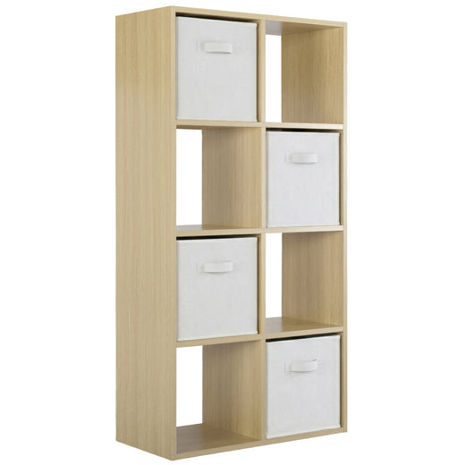 Oak 8 Cube Open Book Shelf Storage Unit