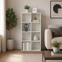 Thumbnail for White 8 Cube Open Book Shelf Storage Unit