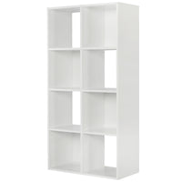 Thumbnail for White 8 Cube Open Book Shelf Storage Unit