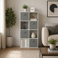 Thumbnail for White 8 Cube Open Book Shelf Storage Unit