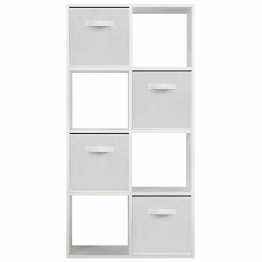 White 8 Cube Open Book Shelf Storage Unit