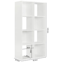 Thumbnail for White 8 Cube Open Book Shelf Storage Unit