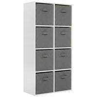 Thumbnail for White 8 Cube Open Book Shelf Storage Unit