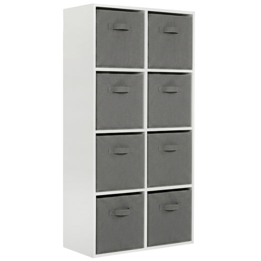 White 8 Cube Open Book Shelf Storage Unit