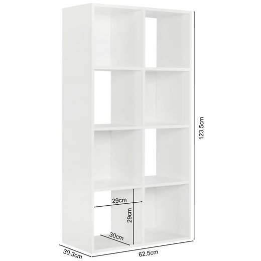 White 8 Cube Open Book Shelf Storage Unit