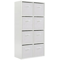 Thumbnail for White 8 Cube Open Book Shelf Storage Unit