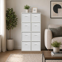 Thumbnail for White 8 Cube Open Book Shelf Storage Unit