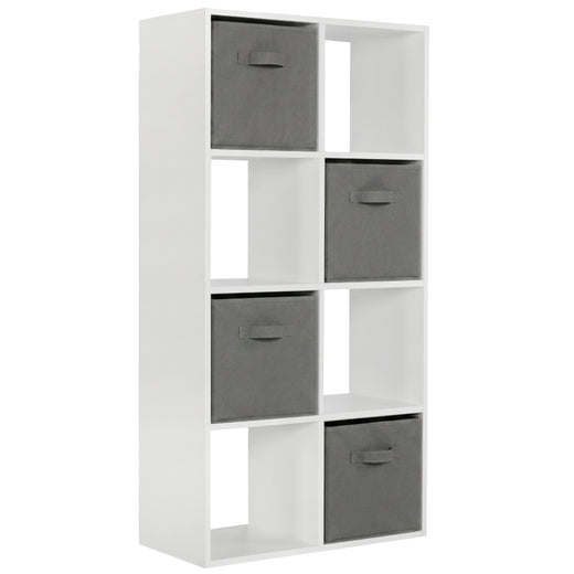 White 8 Cube Open Book Shelf Storage Unit