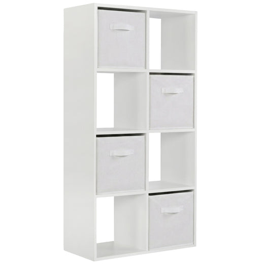 White 8 Cube Open Book Shelf Storage Unit