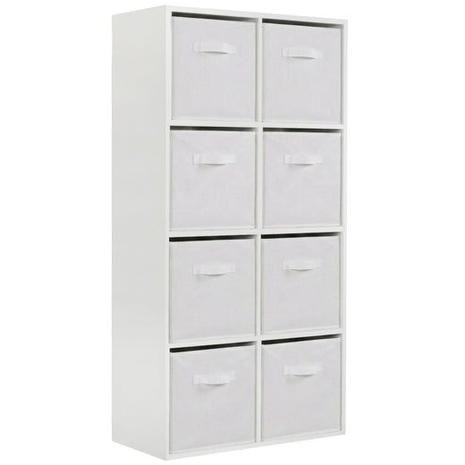 White 8 Cube Open Book Shelf Storage Unit