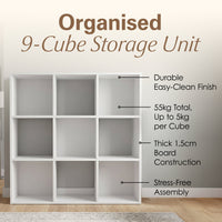 Thumbnail for White 9 Cube Open Book Shelf Storage