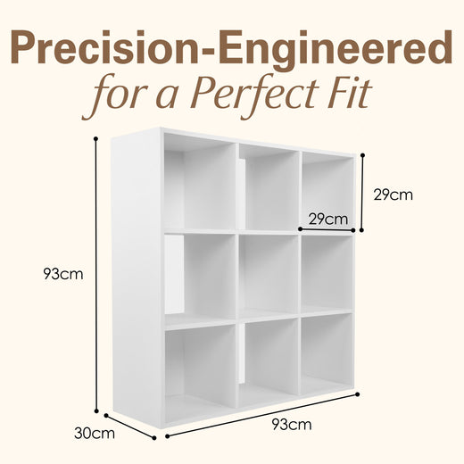 White 9 Cube Open Book Shelf Storage