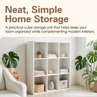 Thumbnail for White 9 Cube Open Book Shelf Storage