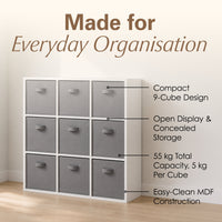 Thumbnail for White 9 Cube Open Book Shelf Storage
