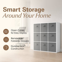 Thumbnail for White 9 Cube Open Book Shelf Storage