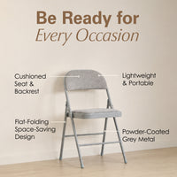 Thumbnail for Padded Folding Chair with Grey Frame