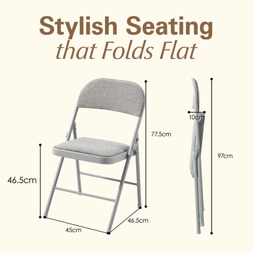 Padded Folding Chair with Grey Frame