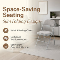 Thumbnail for Padded Folding Chair with Grey Frame