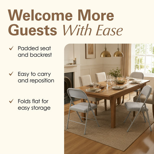 Padded Folding Chair with Grey Frame