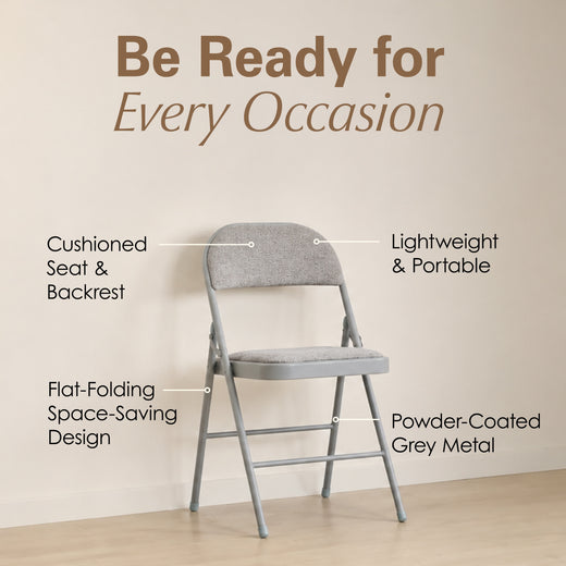 Padded Folding Chair with Grey Frame