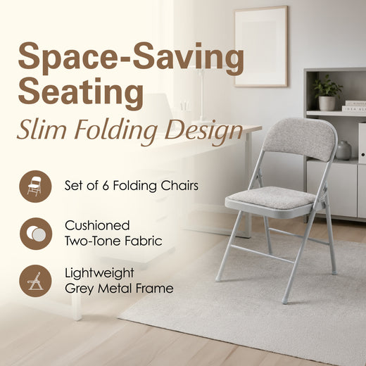 Padded Folding Chair with Grey Frame