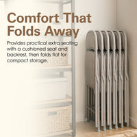 Thumbnail for Padded Folding Chair with Grey Frame