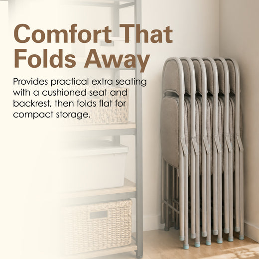 Padded Folding Chair with Grey Frame