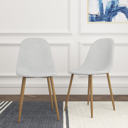 2 x Modern Dining Chairs with Oak Effect Legs