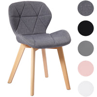 Thumbnail for Set of 2 Diamond Patterned Dining Chairs with Beech Wood Legs