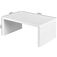 Thumbnail for White High Gloss Rectangular Coffee Table
