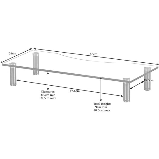 Monitor Riser Stand - 56cm Wide - Adjustable Height