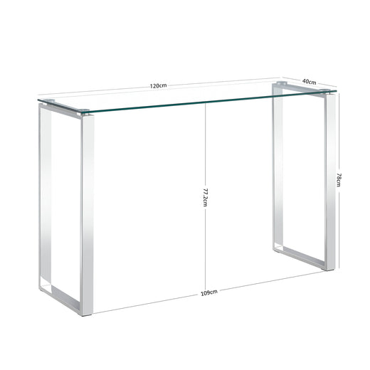 Clear Glass Tables with Mirrored Finish Chrome Legs