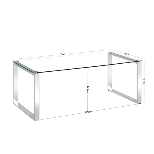 Clear Glass Tables with Mirrored Finish Chrome Legs