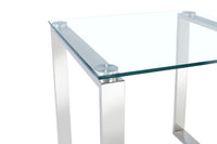 Thumbnail for Clear Glass Side Table with Mirrored Finish Chrome Legs