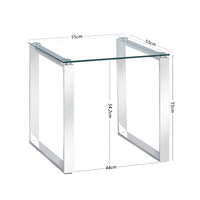 Thumbnail for Clear Glass Tables with Mirrored Finish Chrome Legs