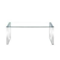 Thumbnail for Clear Glass Tables with Mirrored Finish Chrome Legs