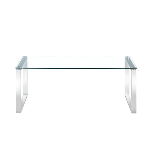 Clear Glass Tables with Mirrored Finish Chrome Legs
