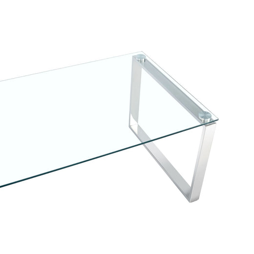 Clear Glass Tables with Mirrored Finish Chrome Legs