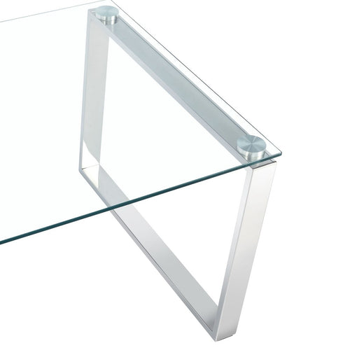 Clear Glass Tables with Mirrored Finish Chrome Legs