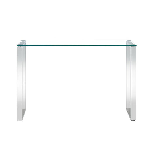 Clear Glass Tables with Mirrored Finish Chrome Legs