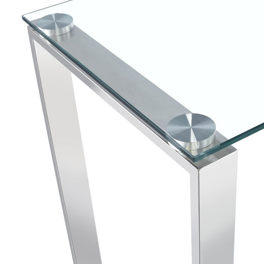Clear Glass Tables with Mirrored Finish Chrome Legs